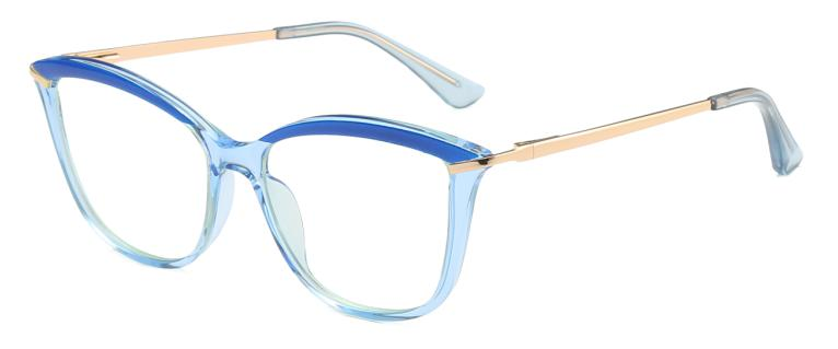 Stock Cat Eye Shape Gradiente de cor Design TR90+CP Lentes de luz anti-azul Mulheres quadros ópticos #2036