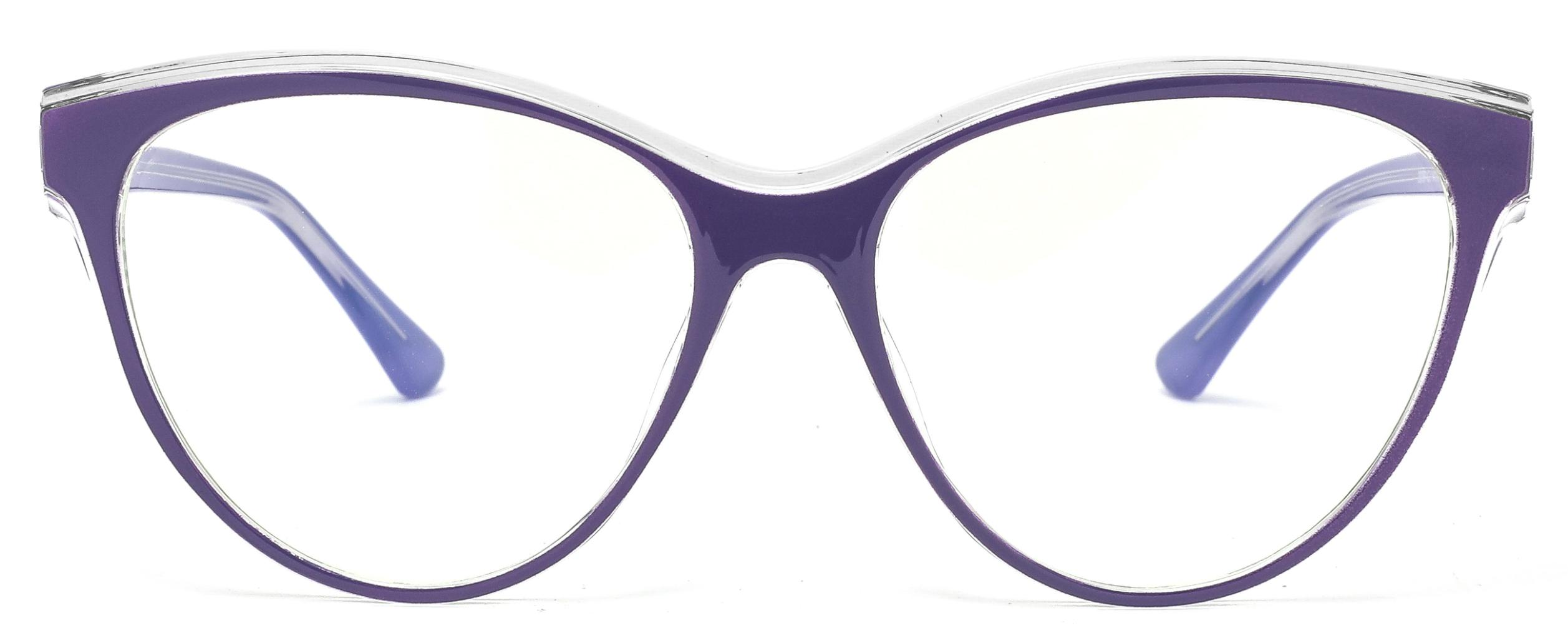 Stock Cat Eye Crystal Circle Frame Design Lentes de luz azul TR90+CP Lady Optical Frames #2039