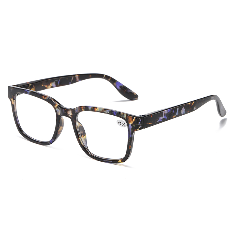 Classic retro retângulo de torto de tartaruga coloridas unissex pc óculos #81308
